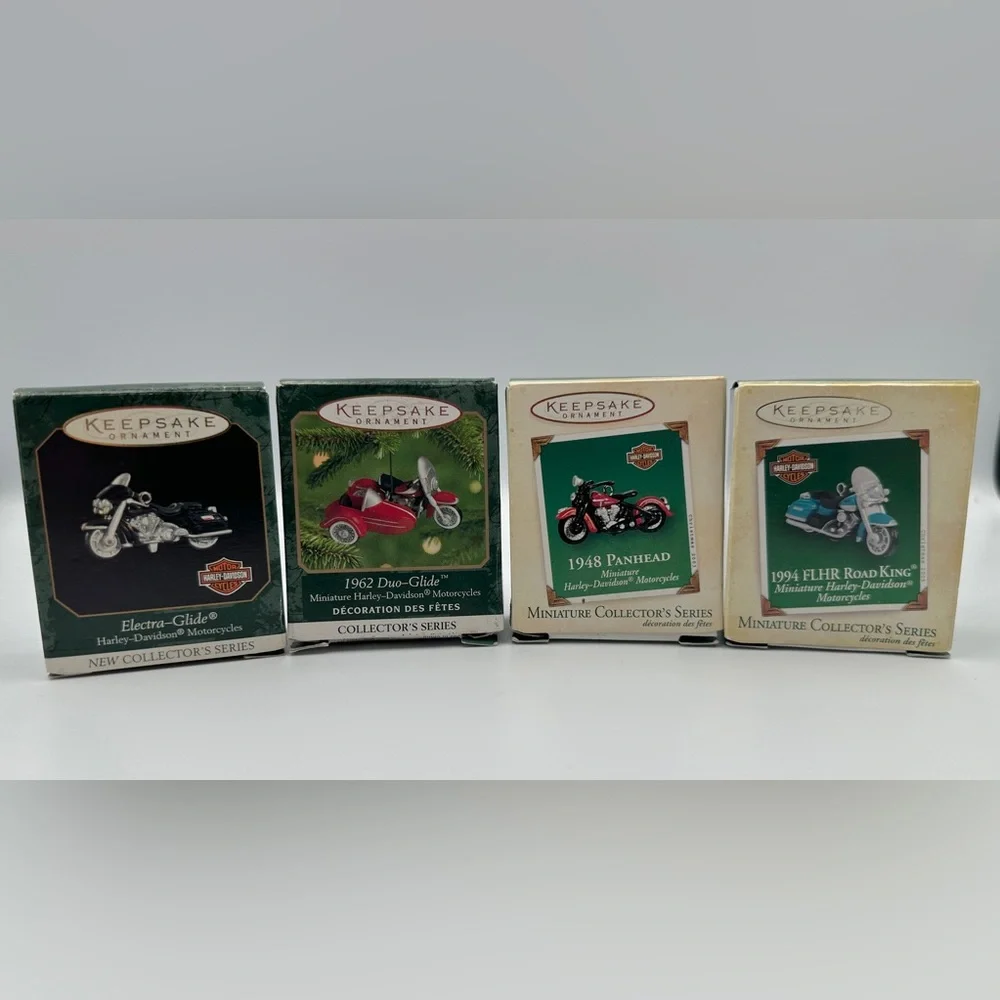 Hallmark Harley Davidson Miniature Diecast Ornaments -Set Of 4
